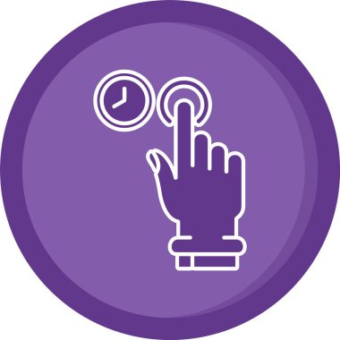 Vektör simgesini izlemek için eli tutan eşsiz bir el.