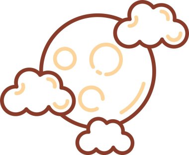 sevimli çizgi bir beyaz bulut