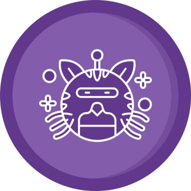 Top simgesi olan kedi, vektör illüstrasyonu