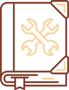 Tornavida ve ingiliz anahtarı olan bir dizüstü bilgisayarın vektör çizimi