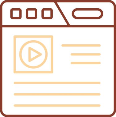 video. Web simgesi basit illüstrasyon