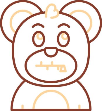 Sevimli oyuncak ayı ikonu. Beyaz arkaplanda izole edilmiş ayı ayı ayı ayı vektör simgesi renk web tasarımı çizgisi