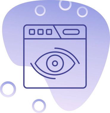 Mavi düğmenin beyaz arkaplanının vektör çizimi