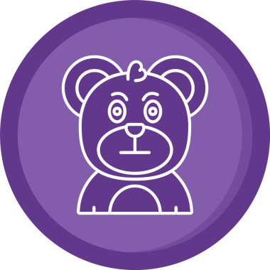 Eşsiz ayı başı vektör çizgisi simgesi