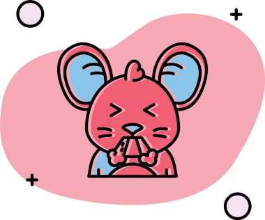 Sevimli tavşan karikatür vektör çizim grafik tasarım