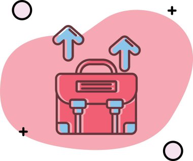 Basit vektör simgesi, bavul illüstrasyonu