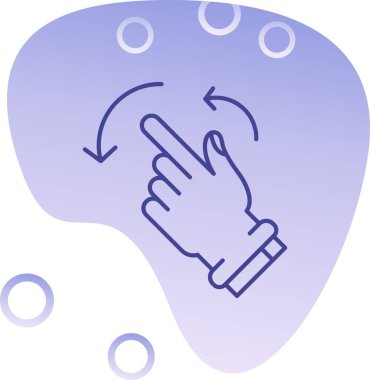 Bir simgeyi tutan bir insan elinin vektör çizimi