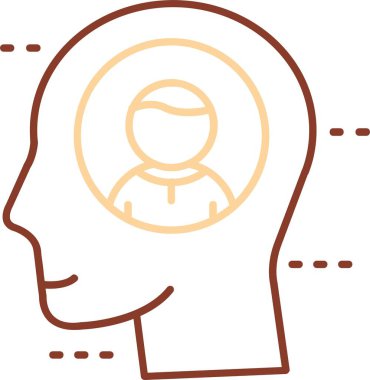 Beyin simgesi. Beyin vektör simgesi web için anahat çizimi