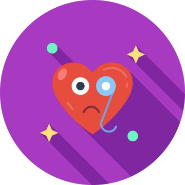 vektör kalp düz simgesi