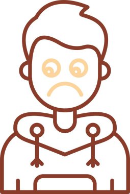 Maske ikonlu adam. Maske vektör simgesi renk düz tasarımı olan ana hatlı adam