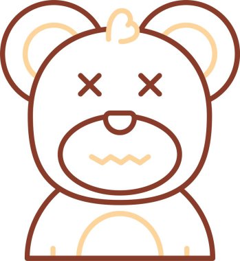 Maskeli çizgi film emojisinin vektör çizimi