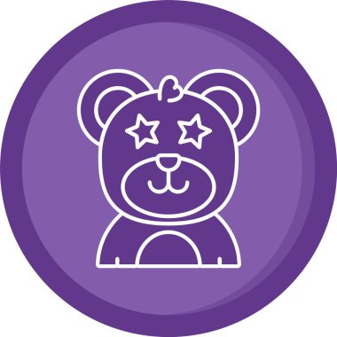 Eşsiz Ayı Vektör Satırı Simgesi