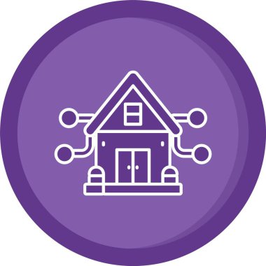 güzel ev kabartma vektör simgesi