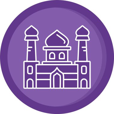 Benzersiz cami vektör çizgisi simgesi