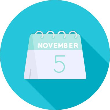 8 Kasım - takvim simgesini - vektör çizim