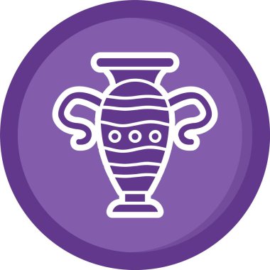 Benzersiz Yunan sütun vektör çizgisi simgesi