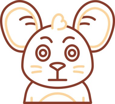 Hayvan tavşan ikonu. özet çizimi