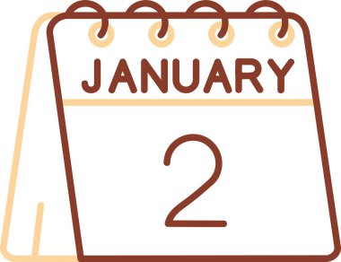 Grunge biçimli 2 Ocak takvimi