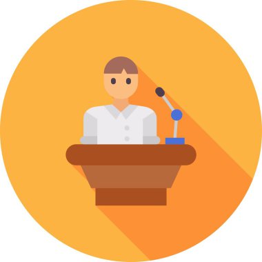 İş adamının vektör çizimi, konferans sunumu