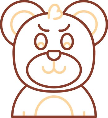 Kızgın ayı çizgi film ikonu, özet tarzı