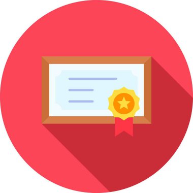 Sertifika ikonu vektör illüstrasyonu