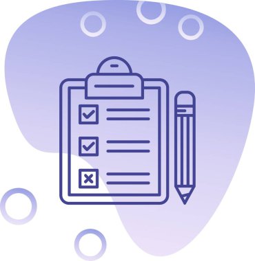 Kontrol listesi düz renk vektörü simgesi