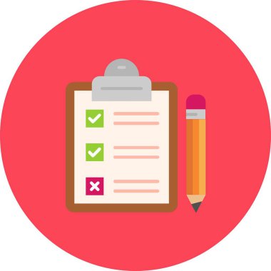 Kontrol listesi simgesi vektörü. Listenin illüstrasyonu. Kontrol listesi simgesi izole edildi