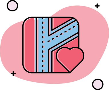 aşk kalp simgesi, vektörle ilgili renk çizimi