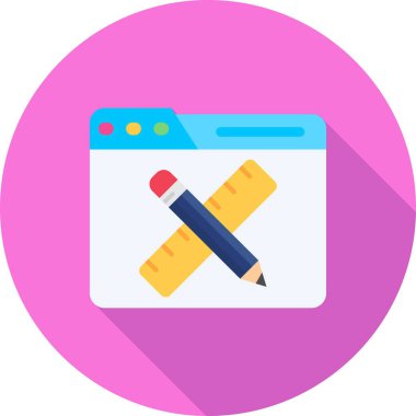 Kalem ikonu vektör illüstrasyonu. düz tasarım biçimi izole.