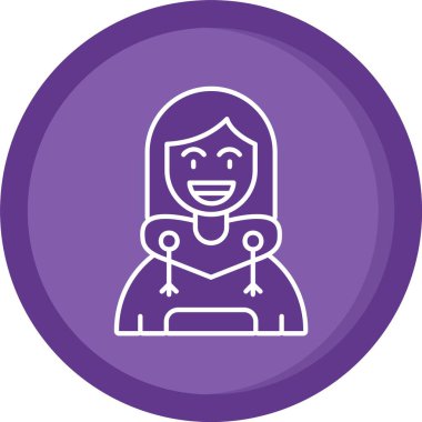 Eşarplı bir kadının vektör çizimi