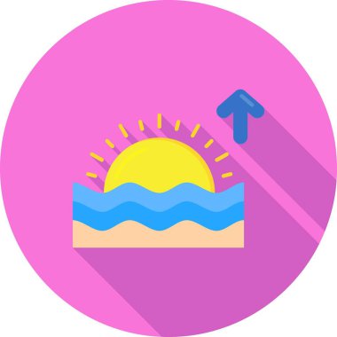 Güneşin ve plajın vektör çizimi