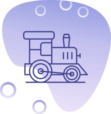 Basit vektör simgesi, lokomotifin çizimi