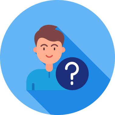 Soru işaretli adam. Basit tasarım