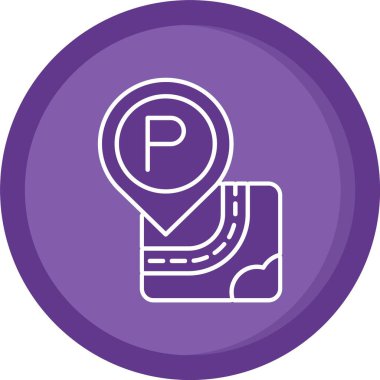 Park Satırı Dolu Vektör Simgesi Tasarımı