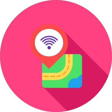 gps konum haritası simgesi düz biçimli