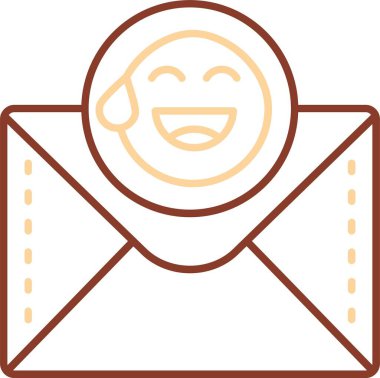 Mutlu e- posta simgesi. özet gülümseme vektör illüstrasyonu