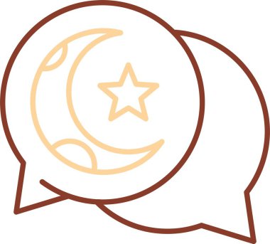 Ay İslam İslam ikonu. Beyaz arkaplanda izole edilmiş web tasarımı için ana hatlı İslami İslam vektör simgesi