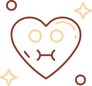 Sevimli kalp karakterinin vektör karikatür çizimi. beyaz arkaplanda izole.