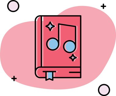 Bir kitap ve kalbin vektör çizimi