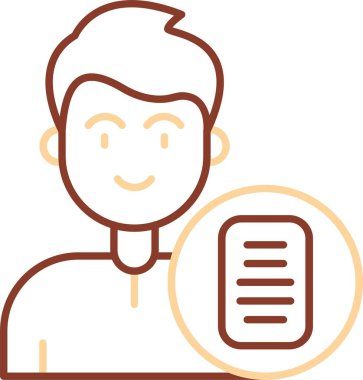 Adam kitap simgesi okuyor, basit vektör illüstrasyonu