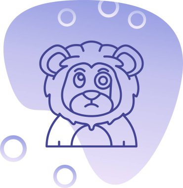 Büyük balonlu şirin aslan, vektör çizimi