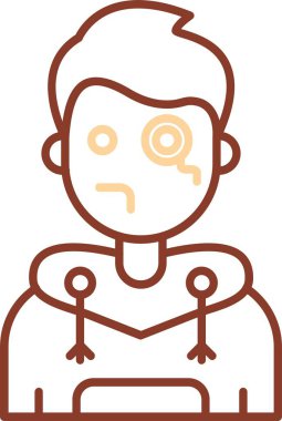 Sakallı ve üzgün yüzlü çocuk.