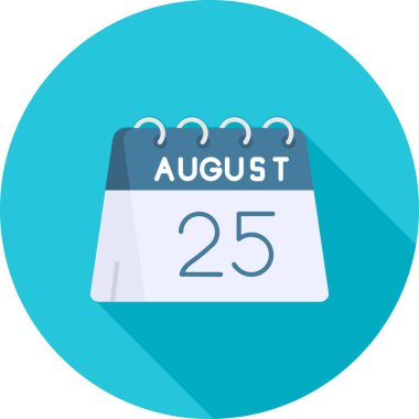Gün takvimindeki 25 Ağustos takvim simgesi