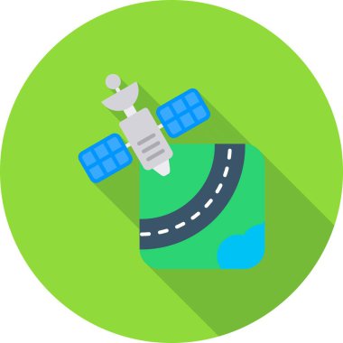 Yeşil ve mavi bir araba simgesinin vektör çizimi