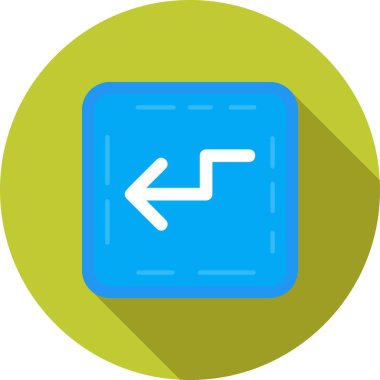 ok yönü sol simge uzun çizgi gölge biçimi