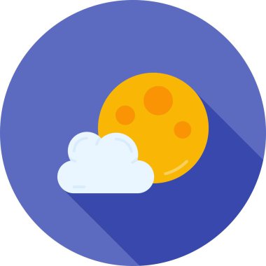 Bulut ve ayın vektör çizimi