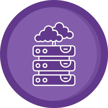 bulut sunucusu glyph çember vektör simgesi dekoru