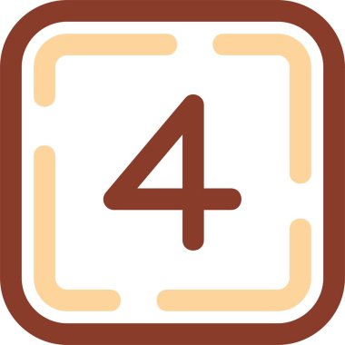 beyaz zemin üzerinde dört numaralı.