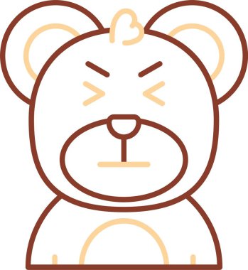 vektör şirin çizgi film ayısı, büyük gözlü.