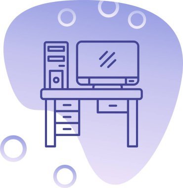 bilgisayar monitörü ikon vektör illüstrasyonu
